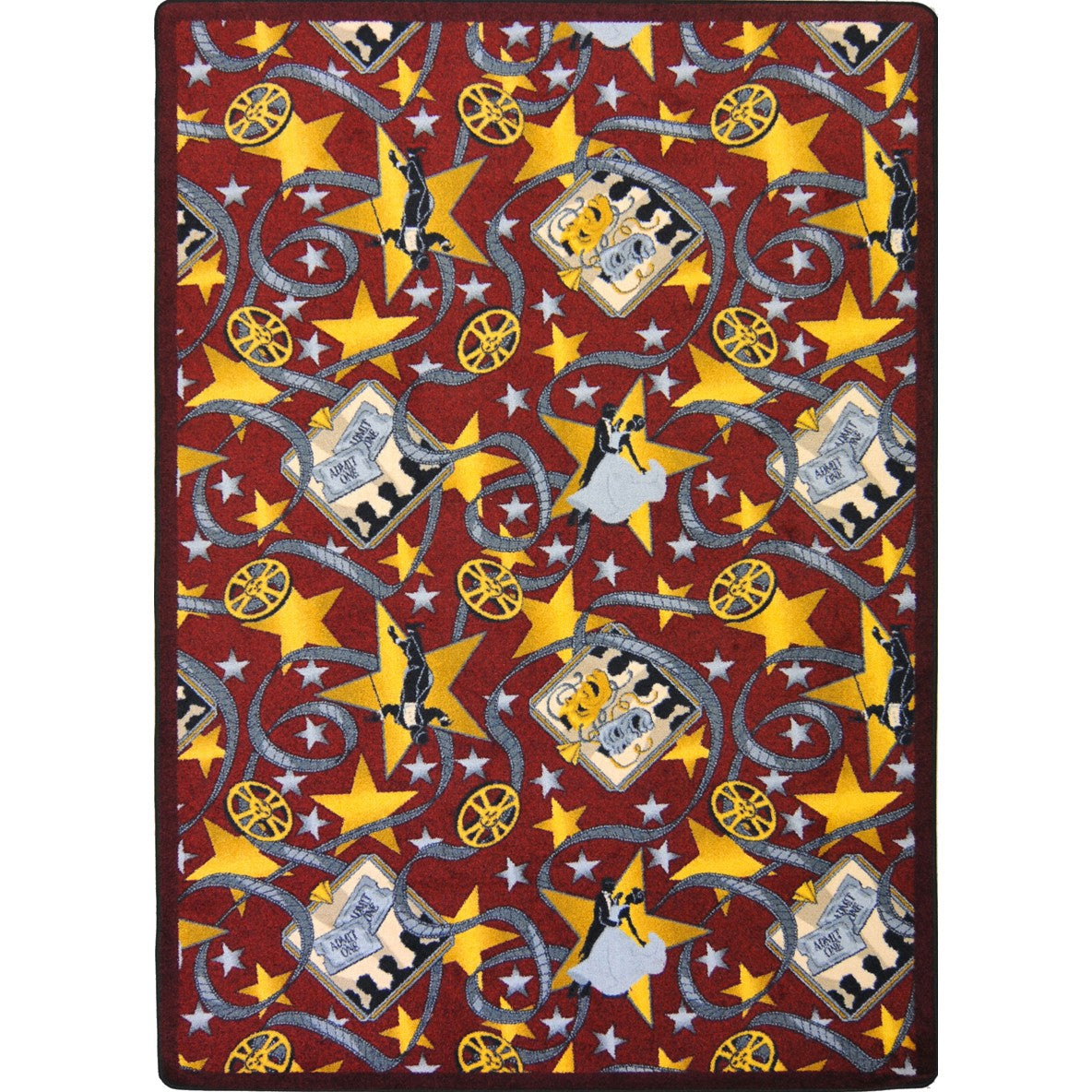 Silver Screen 10'9" x 13'2" area rug in color Burgundy