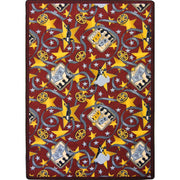 Silver Screen 7'8" x 10'9" area rug in color Burgundy