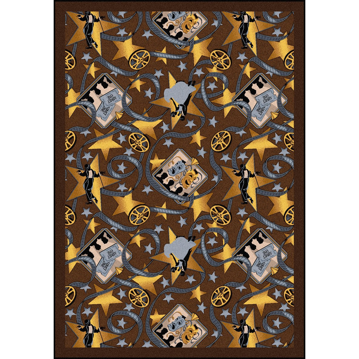 Silver Screen 5'4" x 7'8" area rug in color Chocolate