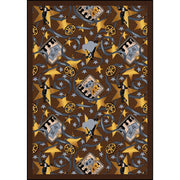 Silver Screen 5'4" x 7'8" area rug in color Chocolate