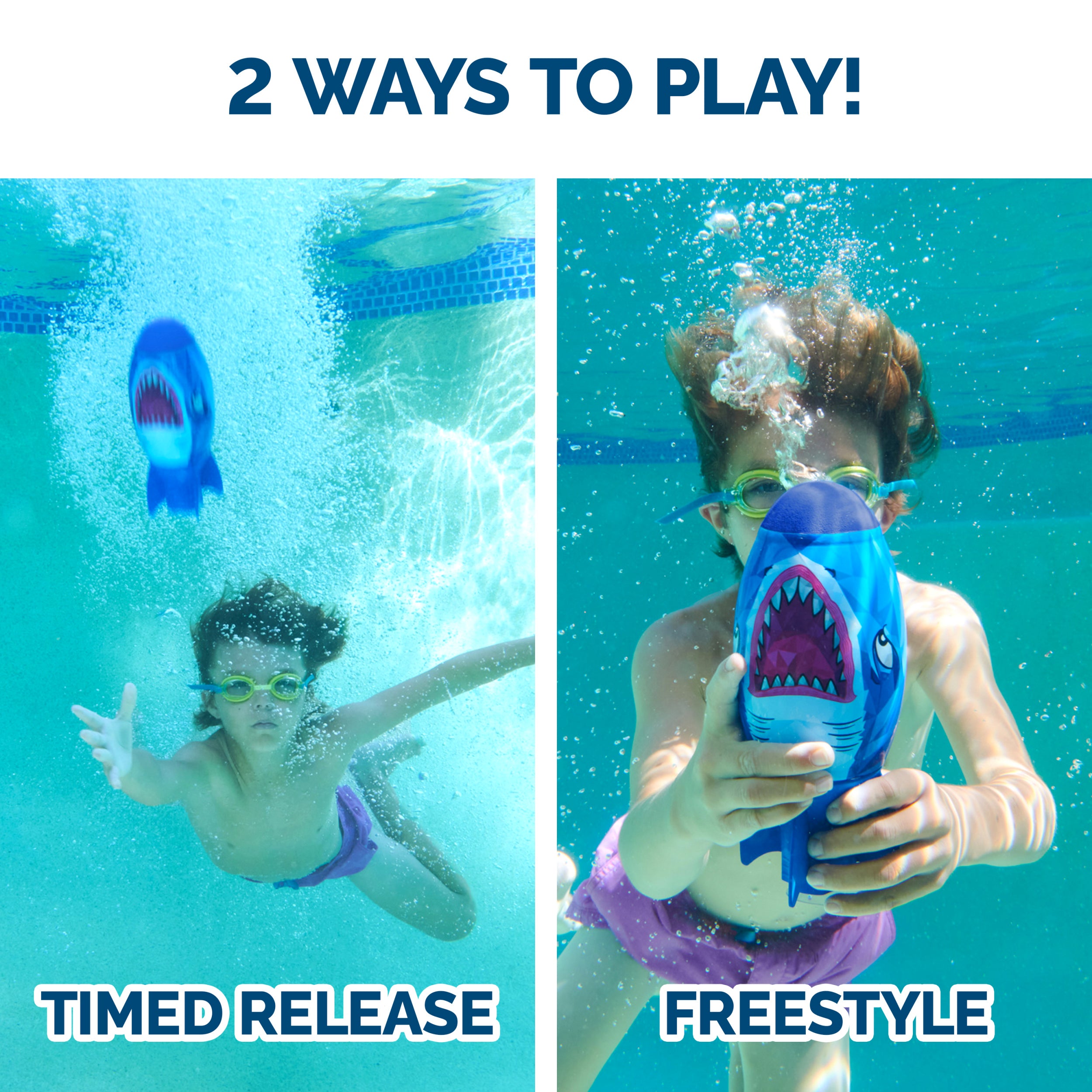 Swimways Shark Rocket, Kids Pool Accessories & Torpedo Pool Toys, Water Rocket Outdoor Games for the Swimming Pool, Lake & Beach for Kids Ages 5 & Up