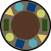 Sitting Shapes 7'7" Round area rug in color Earthtone