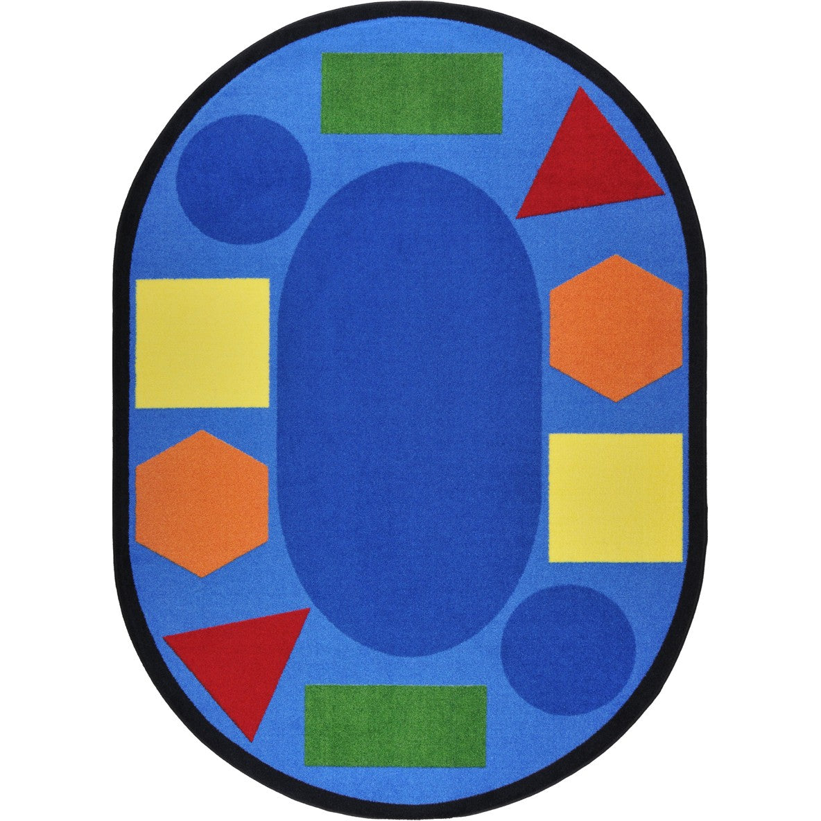 Sitting Shapes 5'4" x 7'8" Oval area rug in color Multi