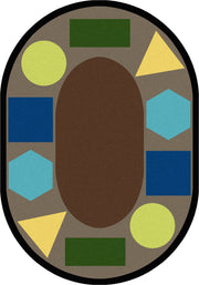 Sitting Shapes 10'9" x 13'2" Oval area rug in color Earthtone