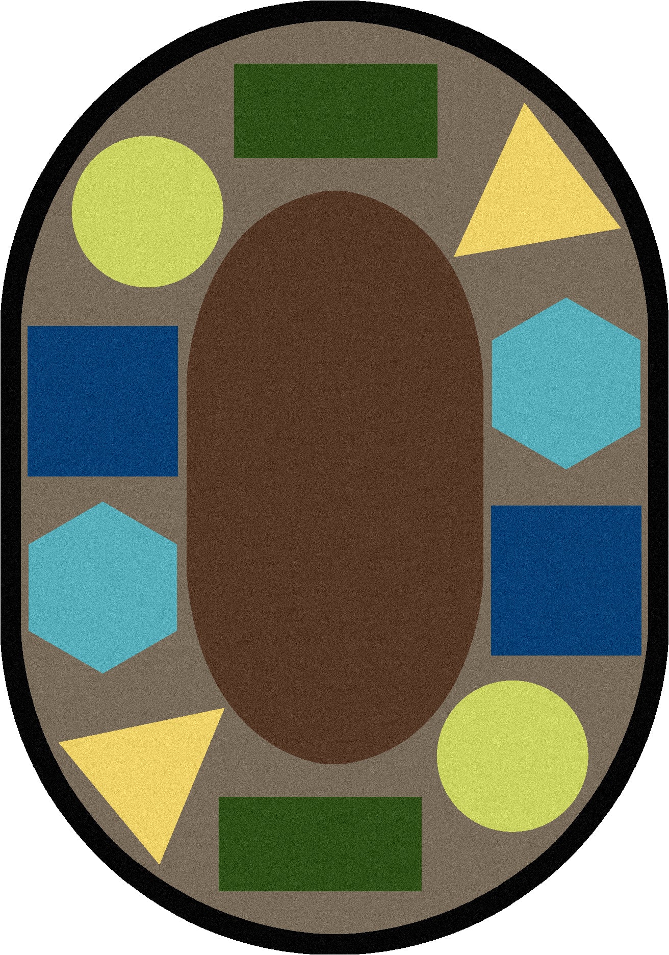 Sitting Shapes 7'8" x 10'9" Oval area rug in color Earthtone