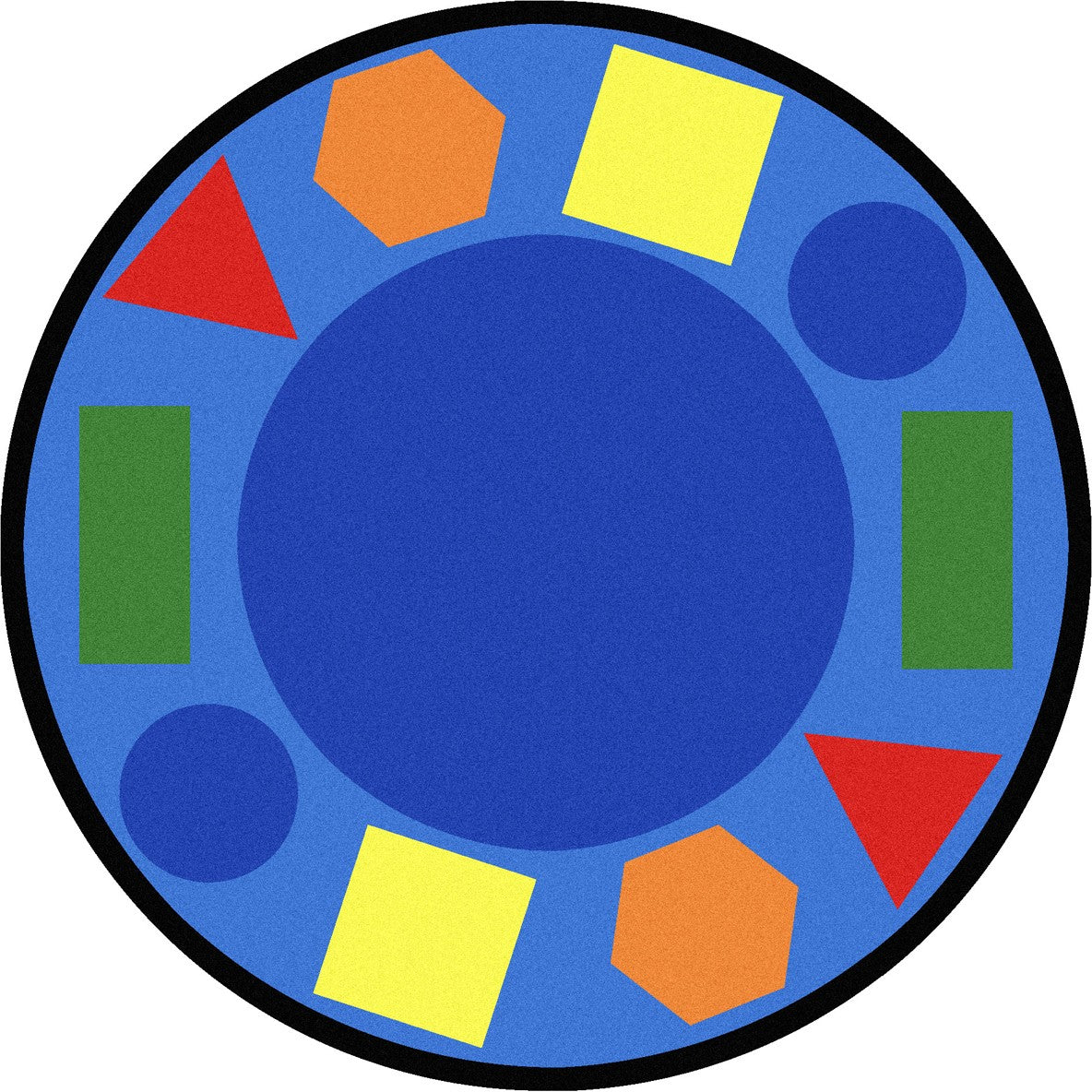 Sitting Shapes 7'7" Round area rug in color Multi