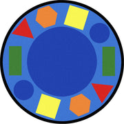 Sitting Shapes 7'7" Round area rug in color Multi