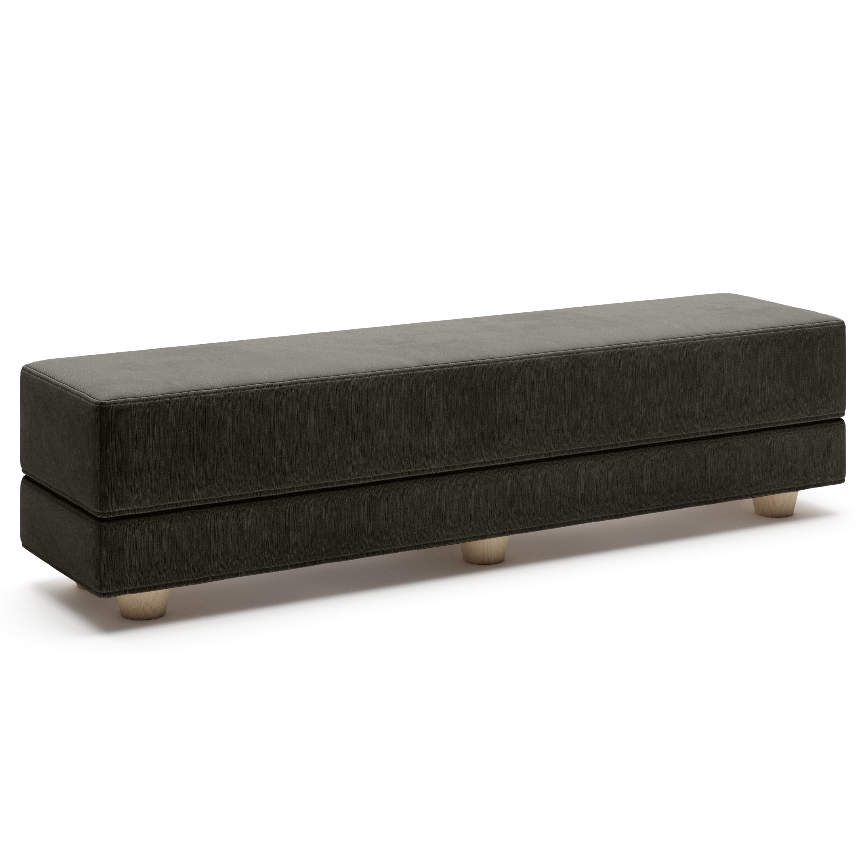 Jaxx Camden Convertible Bed Bench / Fold-Out Twin Guest Bed, Charcoal