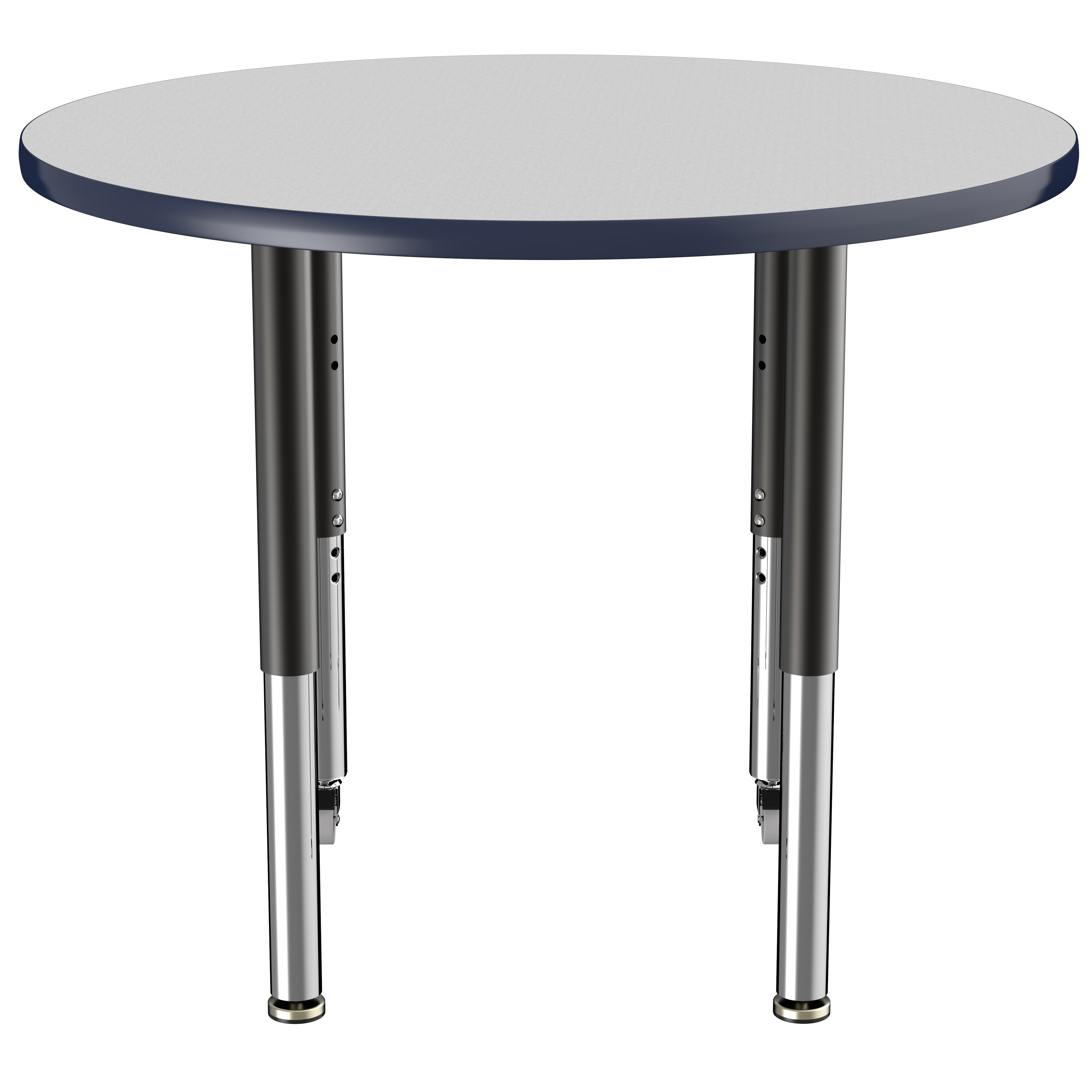 36" Round T-Molding Activity Table with Adjustable Super Legs - Gray/Navy/Black