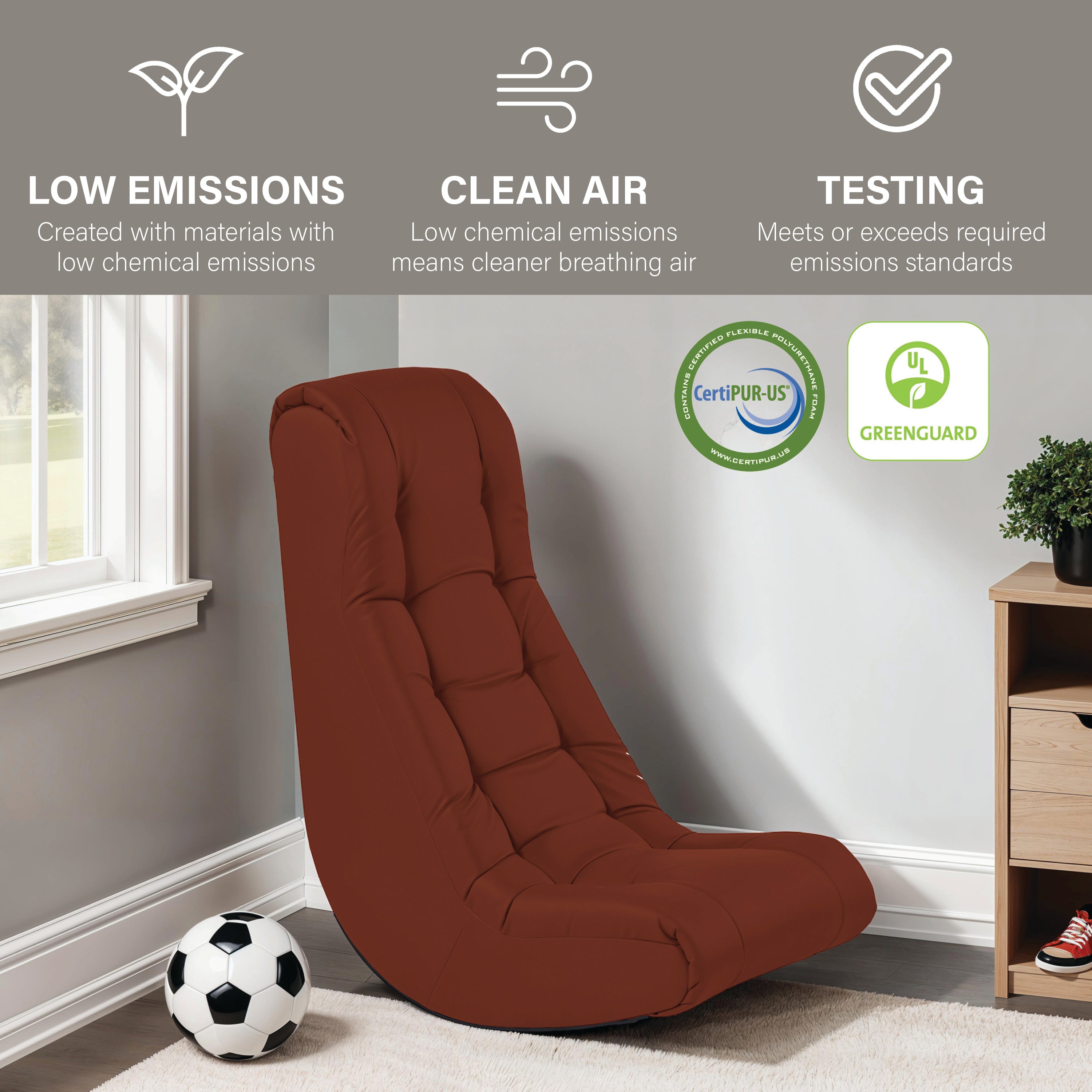 Tufted Soft Rocker - Burgundy