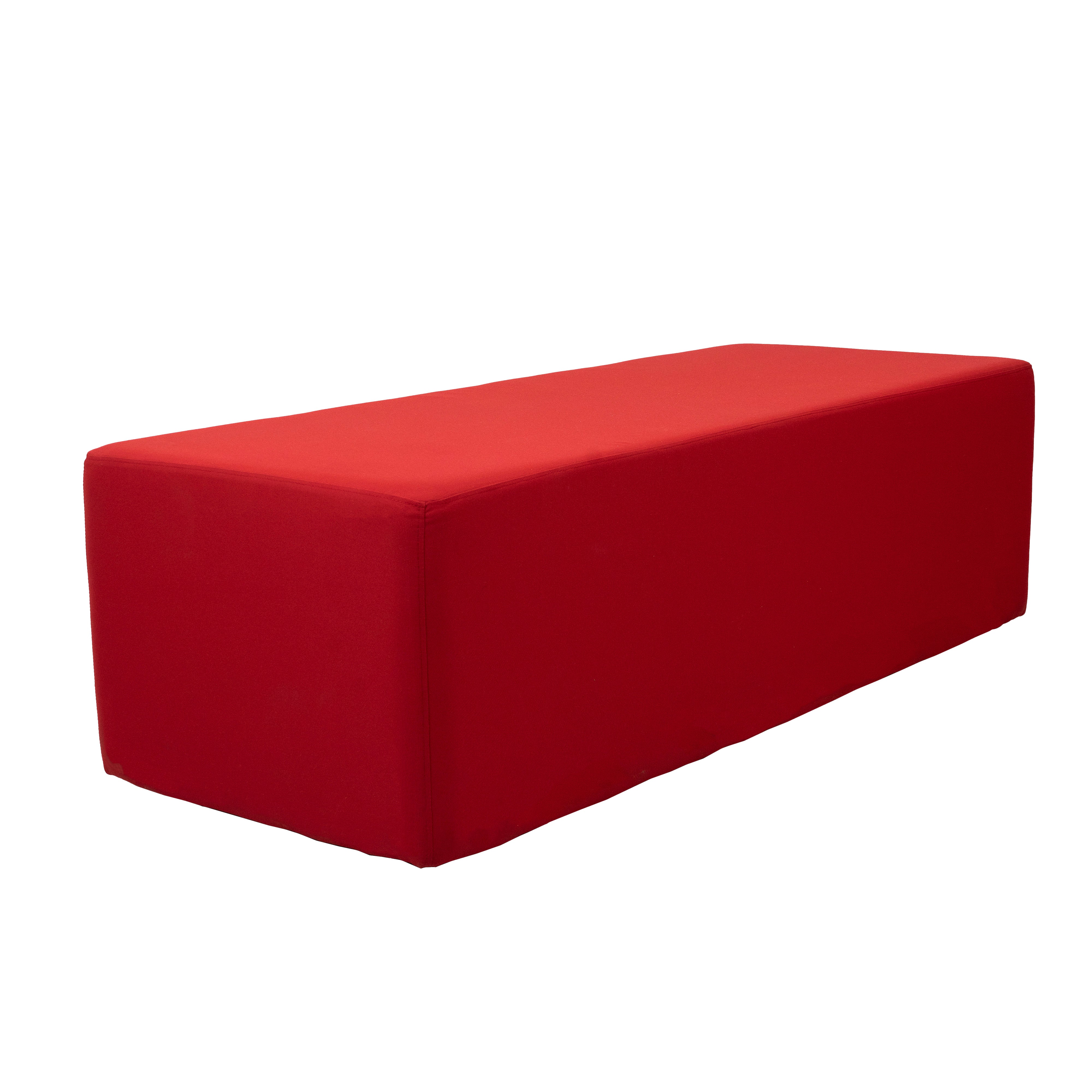Outdoor 24" x 60" Rectangle Ottoman with Sunbrella®, 18" H - Canvas Jockey Red