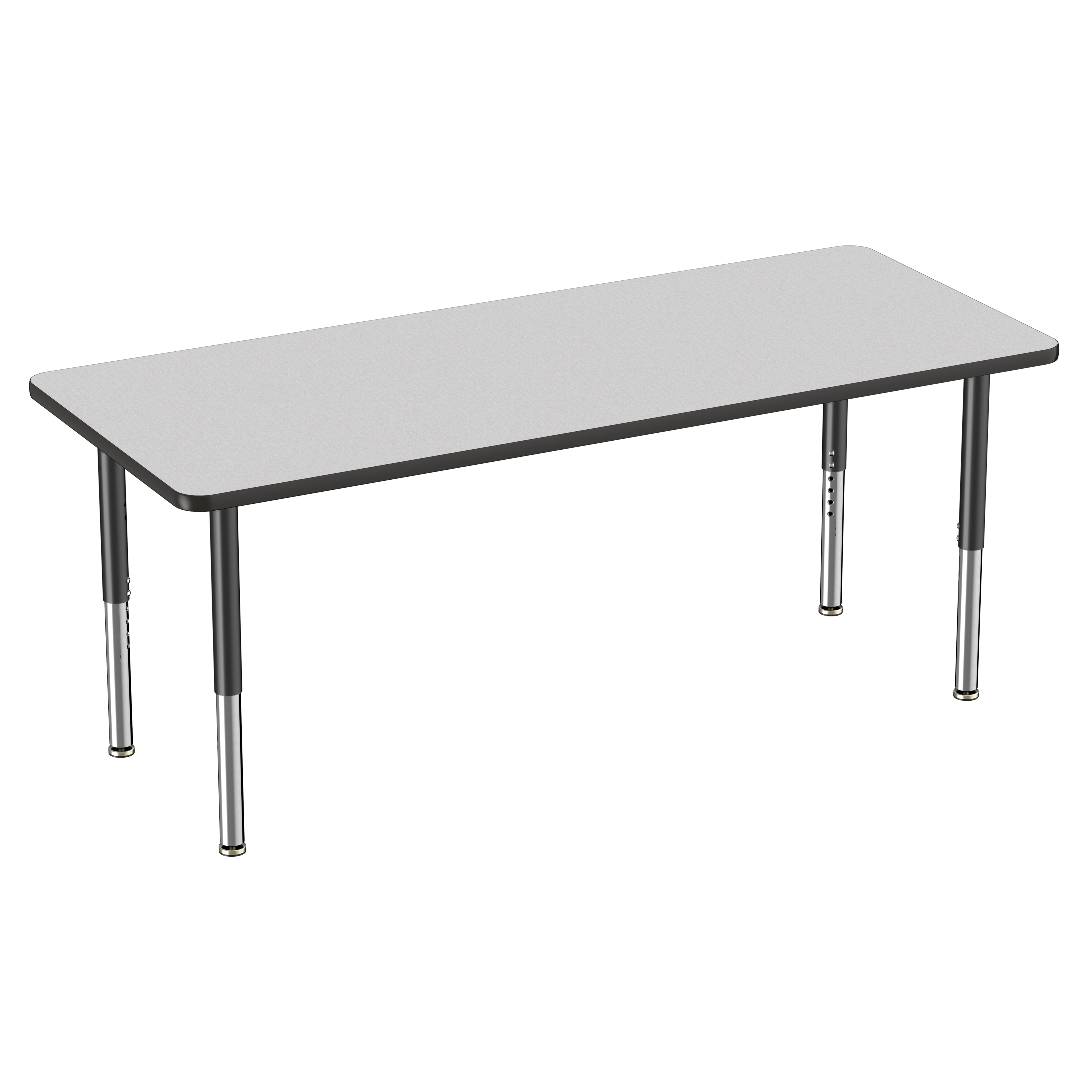 30" x 72" Rectangle Thermofused Activity Table with Adjustable Super Legs - Gray/Black