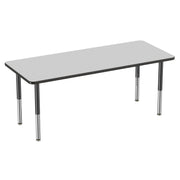 30" x 72" Rectangle Thermofused Activity Table with Adjustable Super Legs - Gray/Black