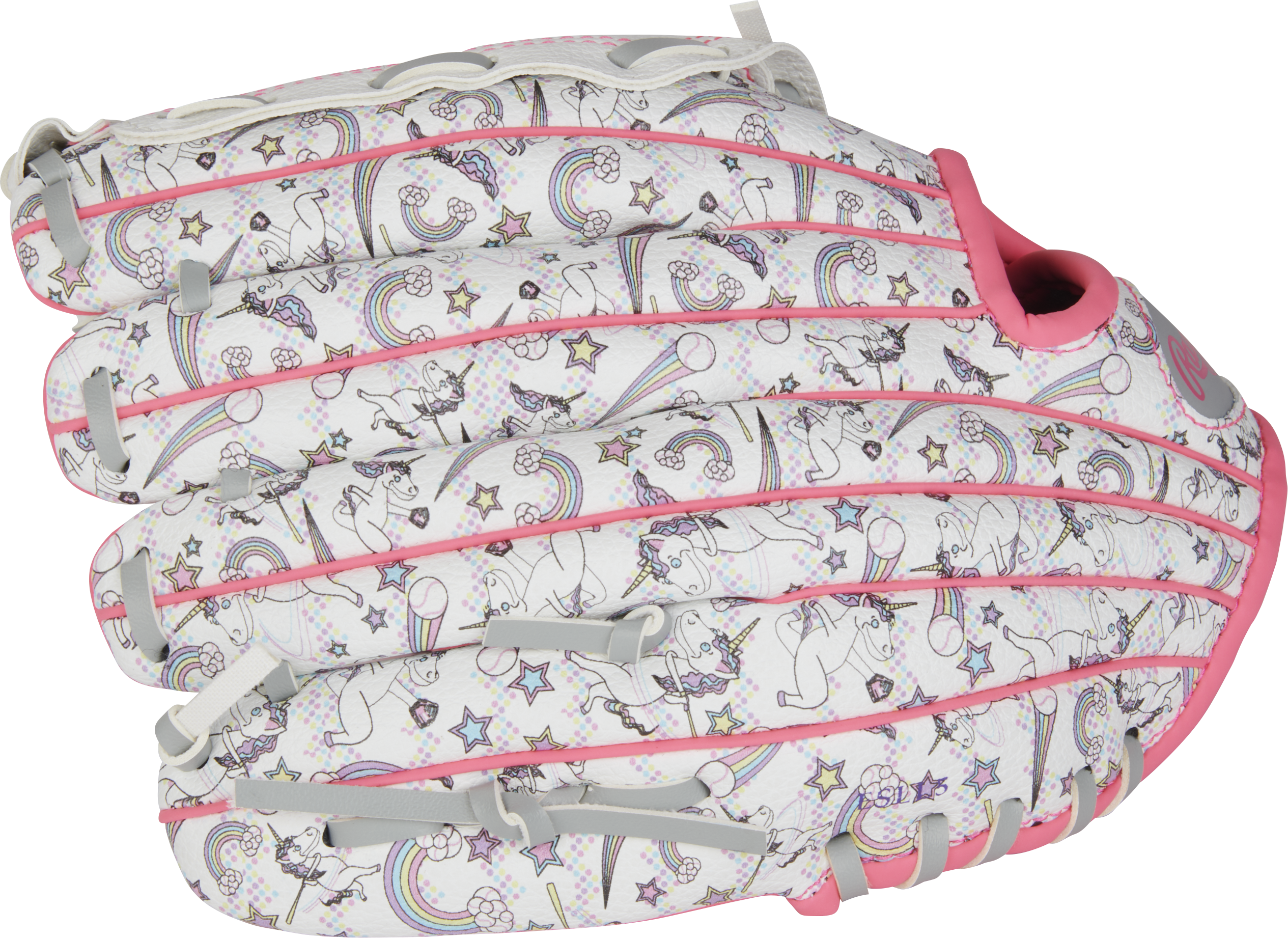 Rawlings Players Series Youth 10-Inch Baseball Glove - Right Hand Thrower - White/Unicorn Print