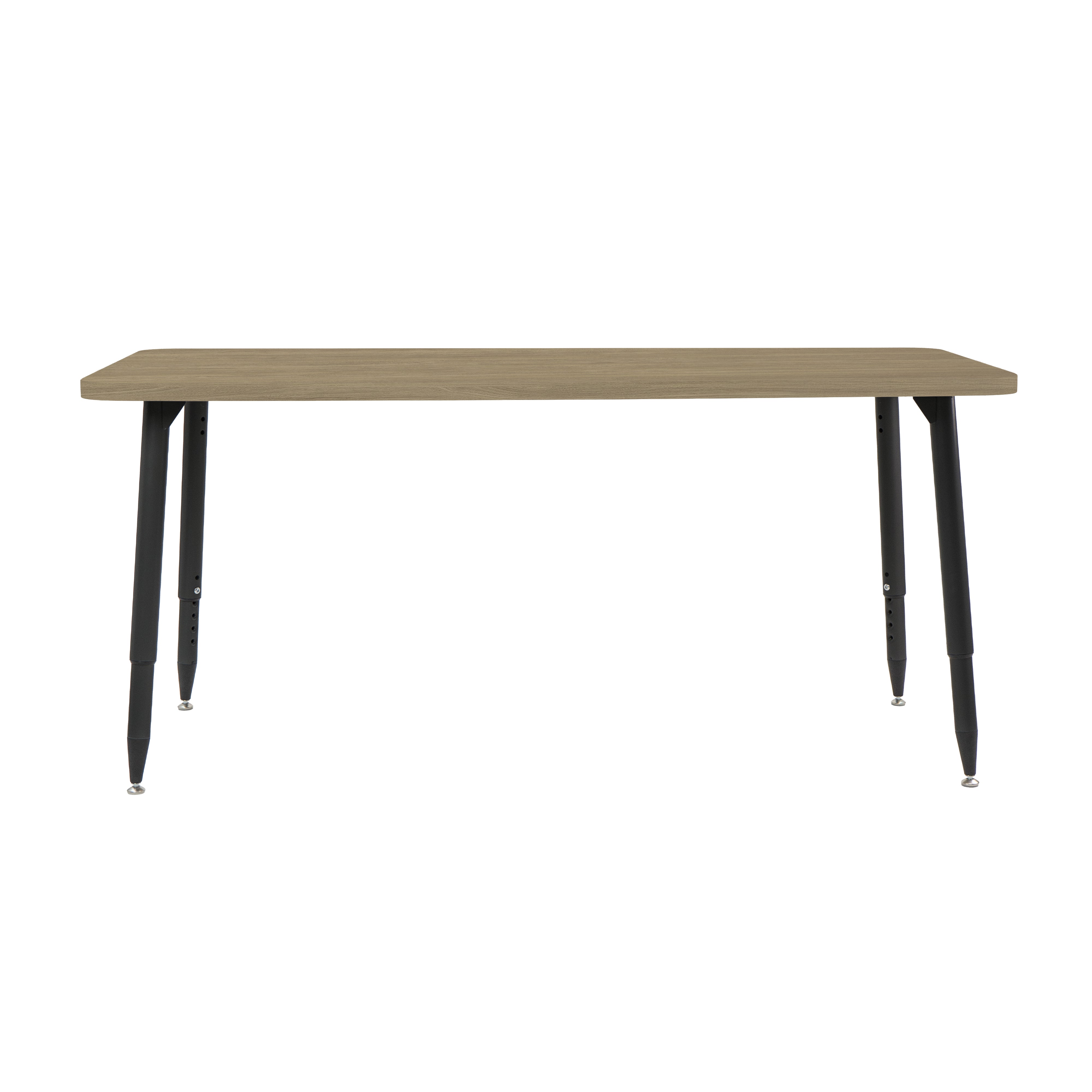 Adapte 30" x 60" Rectangle Woodgrain Activity Table with Adjustable Tapered Legs - Pasadena Oak/Black