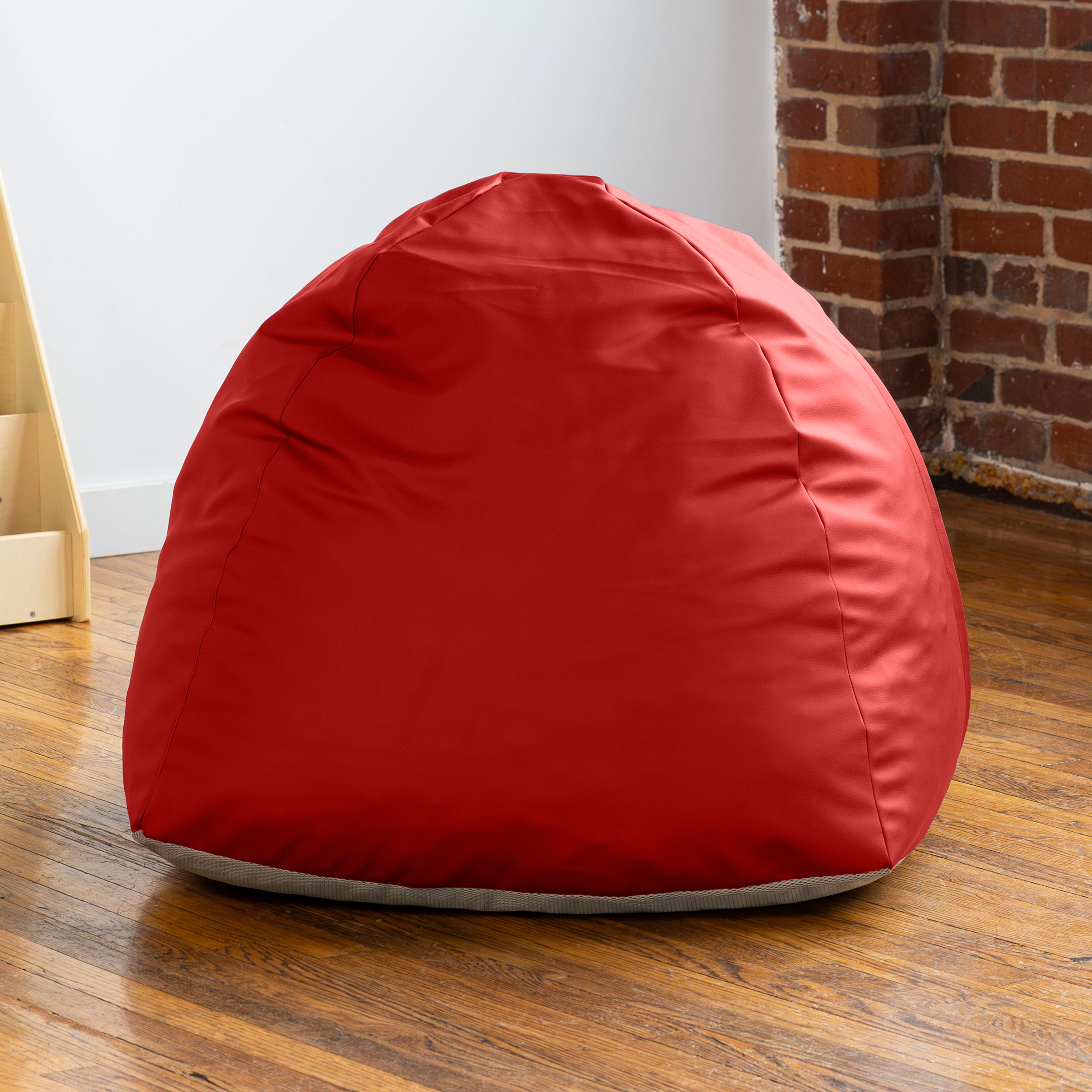 Jaxx Gumdrop Jr. Kids Bean Bag for Early Childhood & Educational Environments, Premium Vinyl - Red