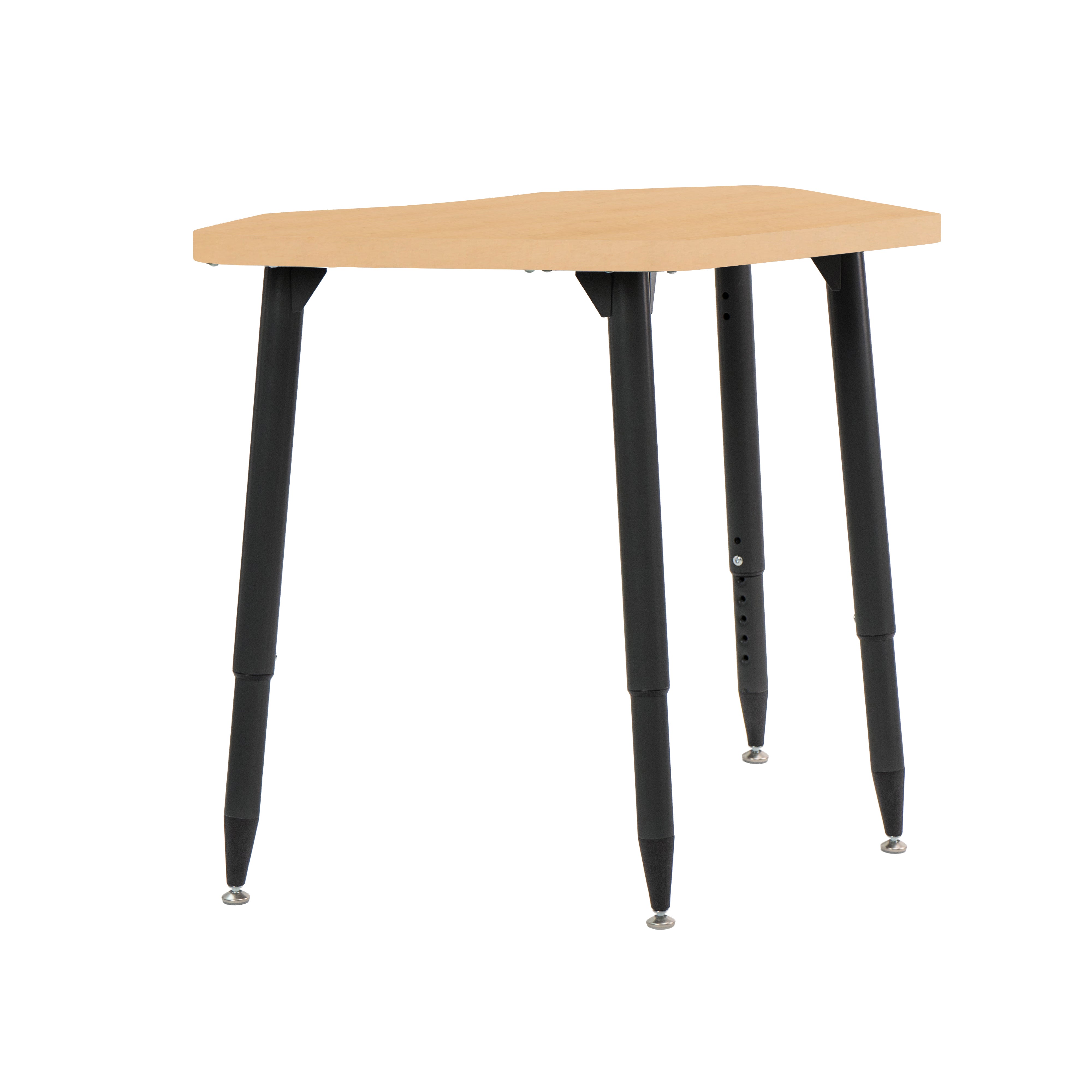 Adapte 24" x 36" Petal Woodgrain Activity Table with Adjustable Tapered Legs - Maple Grain/Black