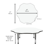 60" x 60" Flower Dry-Erase Activity Table with Adjustable Chunky Legs - Whiteboard/Black
