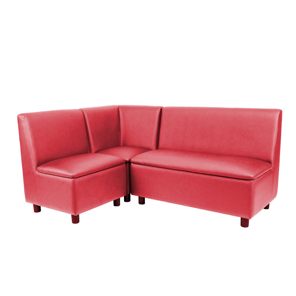 Kid Comfort Collective Modular L-Shaped Seating, 3-Piece Set - Red