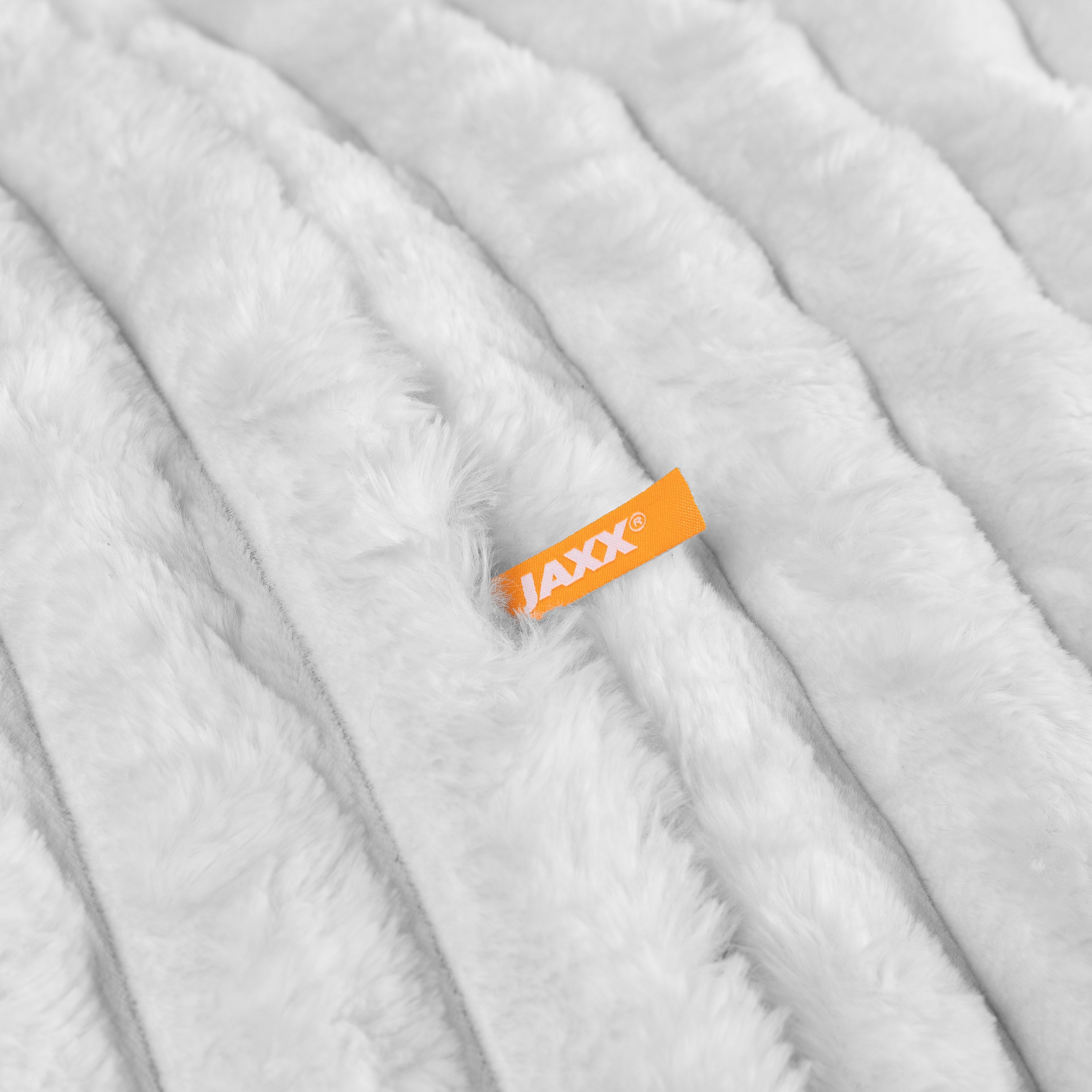 Jaxx Saxx 4ft - Large Round Bean Bag for Adults - Made in the USA - Luxuriously Soft Plush Faux Fur, Grey