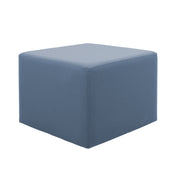 Outdoor 24" Square Ottoman with Sunbrella®, 18" H - Canvas Haze