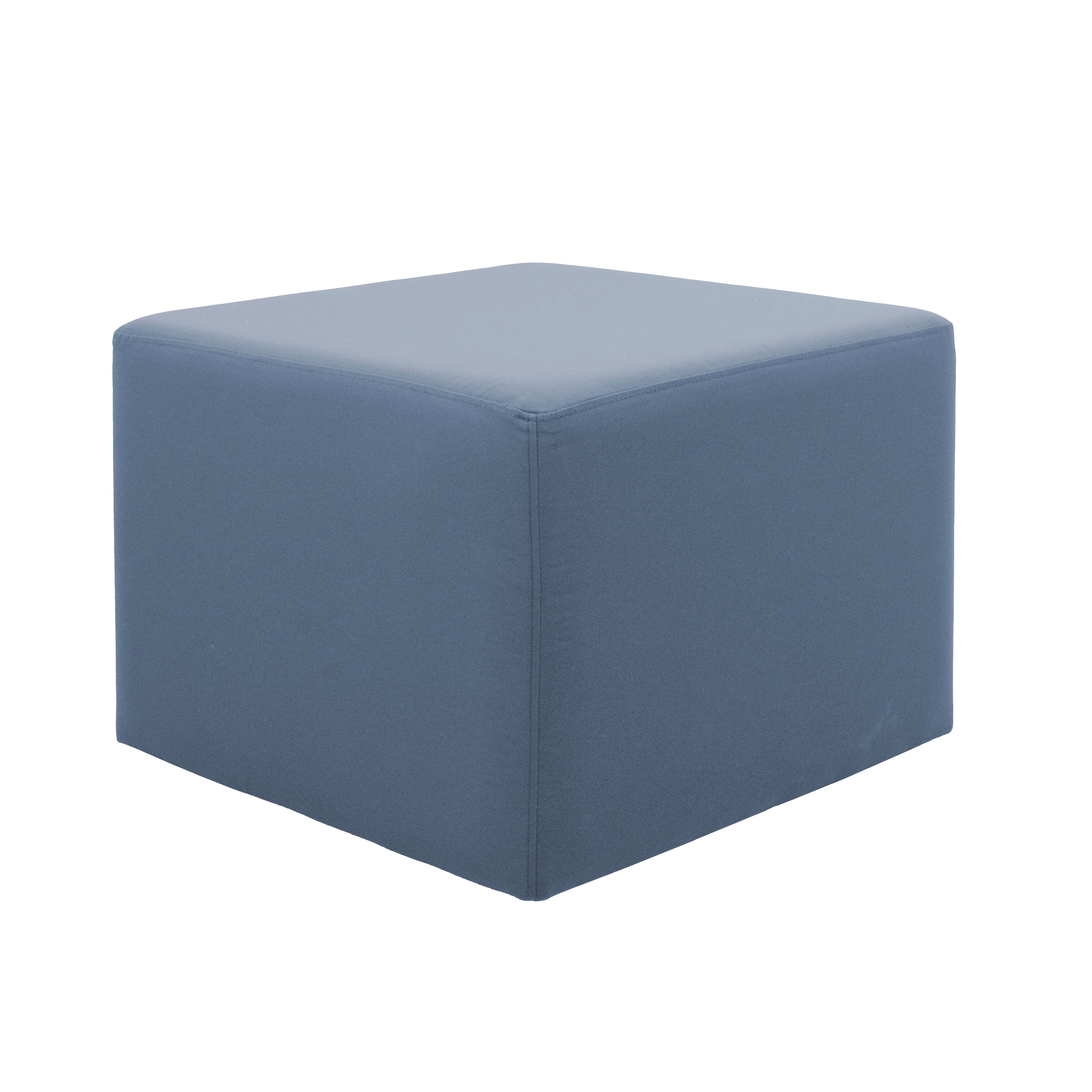 Outdoor 24" Square Ottoman with Sunbrella®, 18" H - Canvas Haze