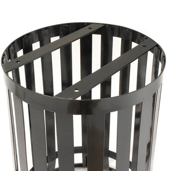 36 Gallon Slatted Wide Top Commercial Trash Receptacle With Dome Lid & Liner