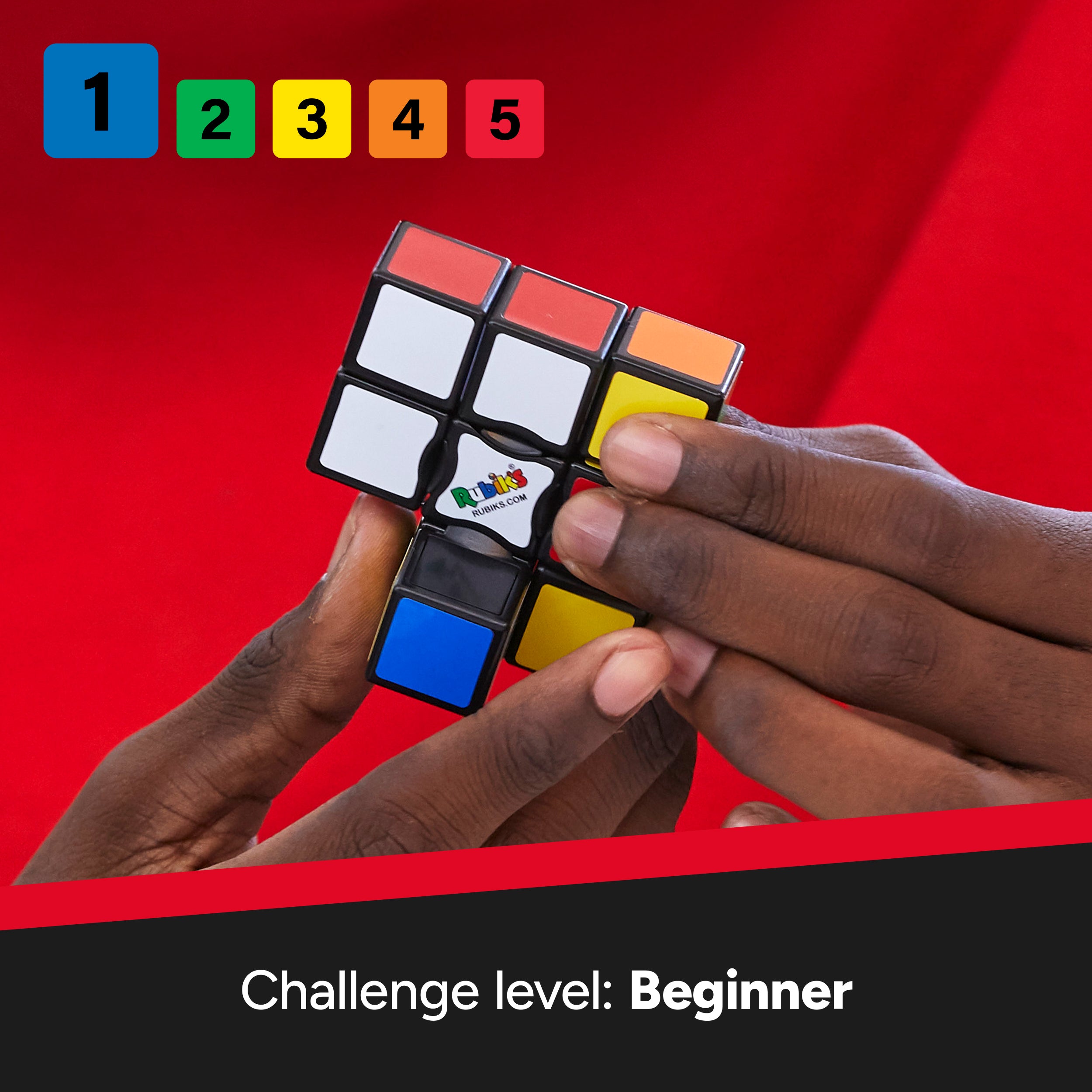 Rubik’s Cube, Edge, 3x3x1 Cube for Beginners, Single Layer Puzzle Problem-Solving STEM Toy, Problem-Solving Brain Teaser, Classic Color-Matching Puzzle, Fidget Toy for Ages 8 & Up