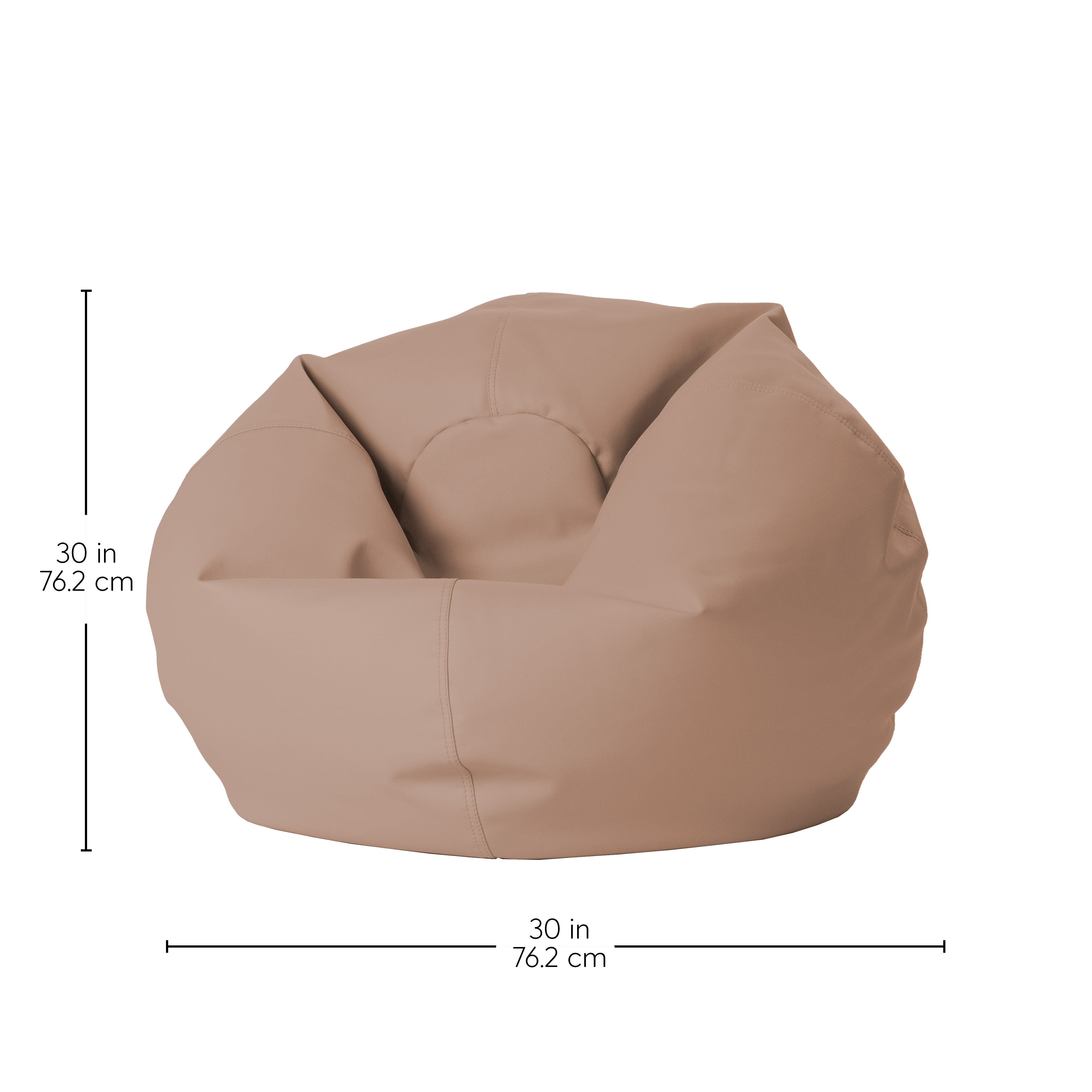 30" Round Vinyl Bean Bag - Caffe