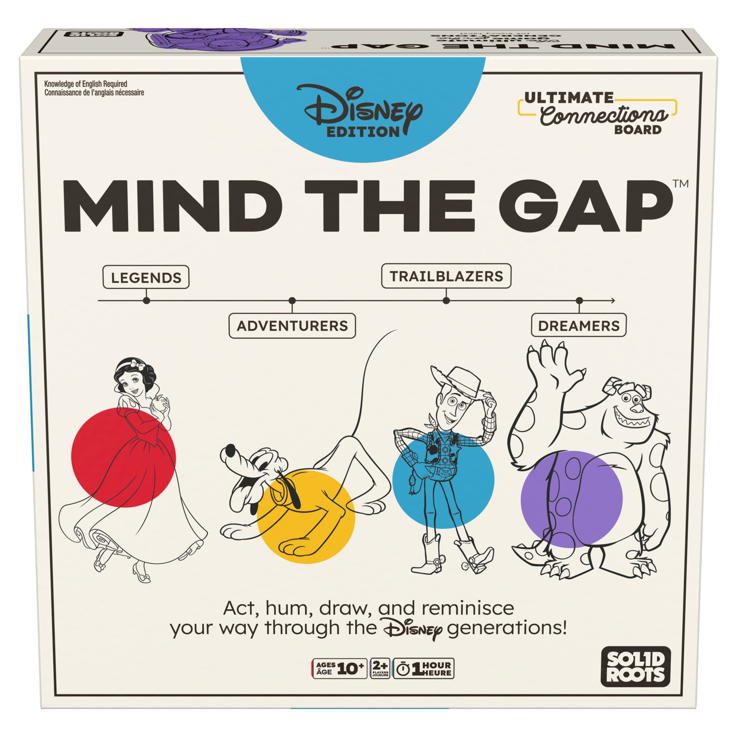 Spin Master Games, SolidRoots Mind the Gap Disney Edition, A Magical Trivia Game for the Generations with New Disney Trivia, Family Game Night, 2+ Players, for Ages 10 & Up