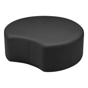 Pro Series Upholstered Crescent Ottoman 12" Height - Black