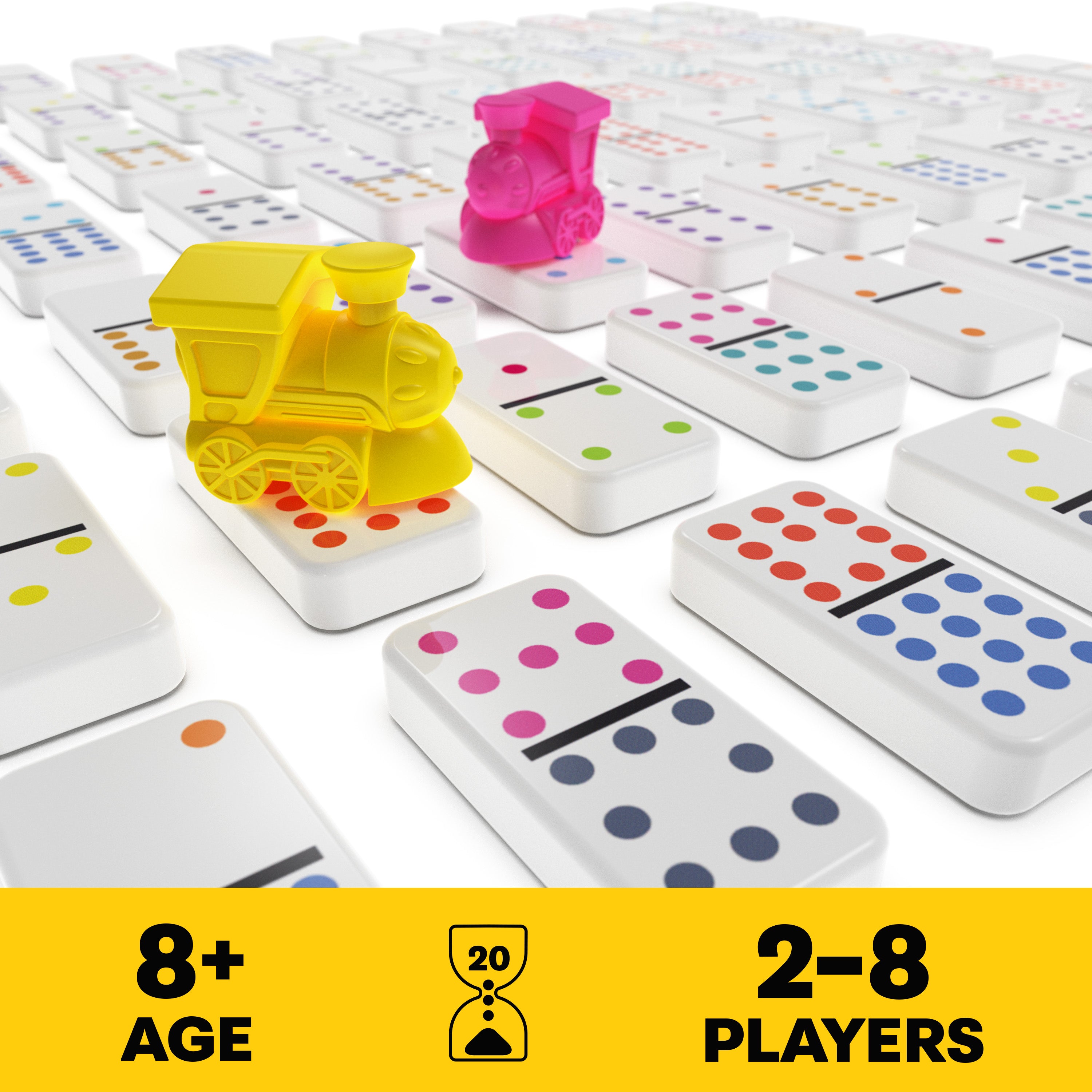 Pack & Go Mexican Train Dominoes from Spin Master Games Portable Dominoes Set Kids Games Classic Board Games for Adults and Kids Ages 8 and up