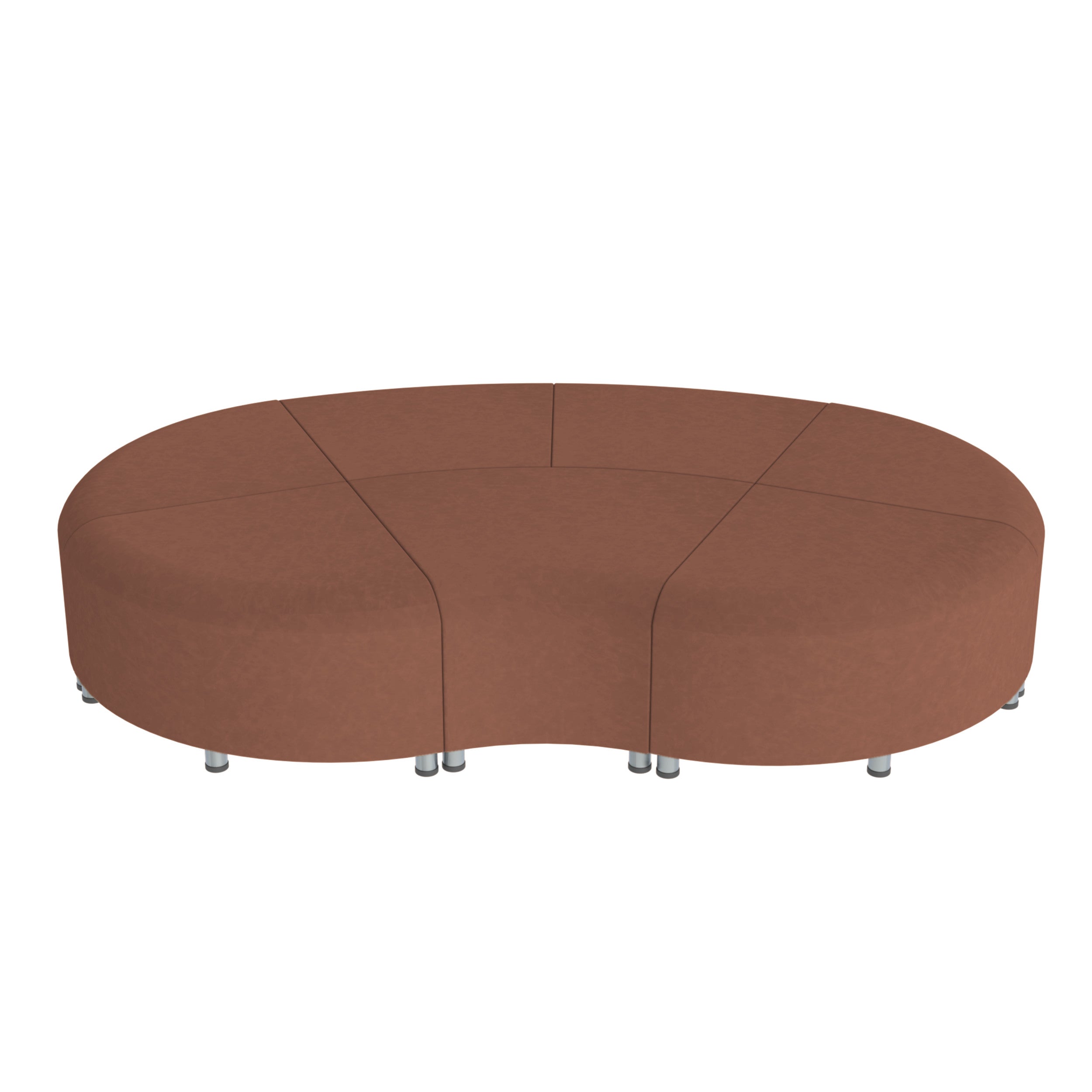 Pro Series Rustic Connect Curved Wavelet Backless Seating, 7-Piece Set - Hazelnut