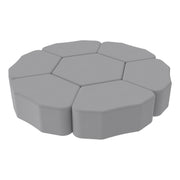 Pro Series Upholstered Bloom Ottoman 12" Height, 7-Piece - Gray