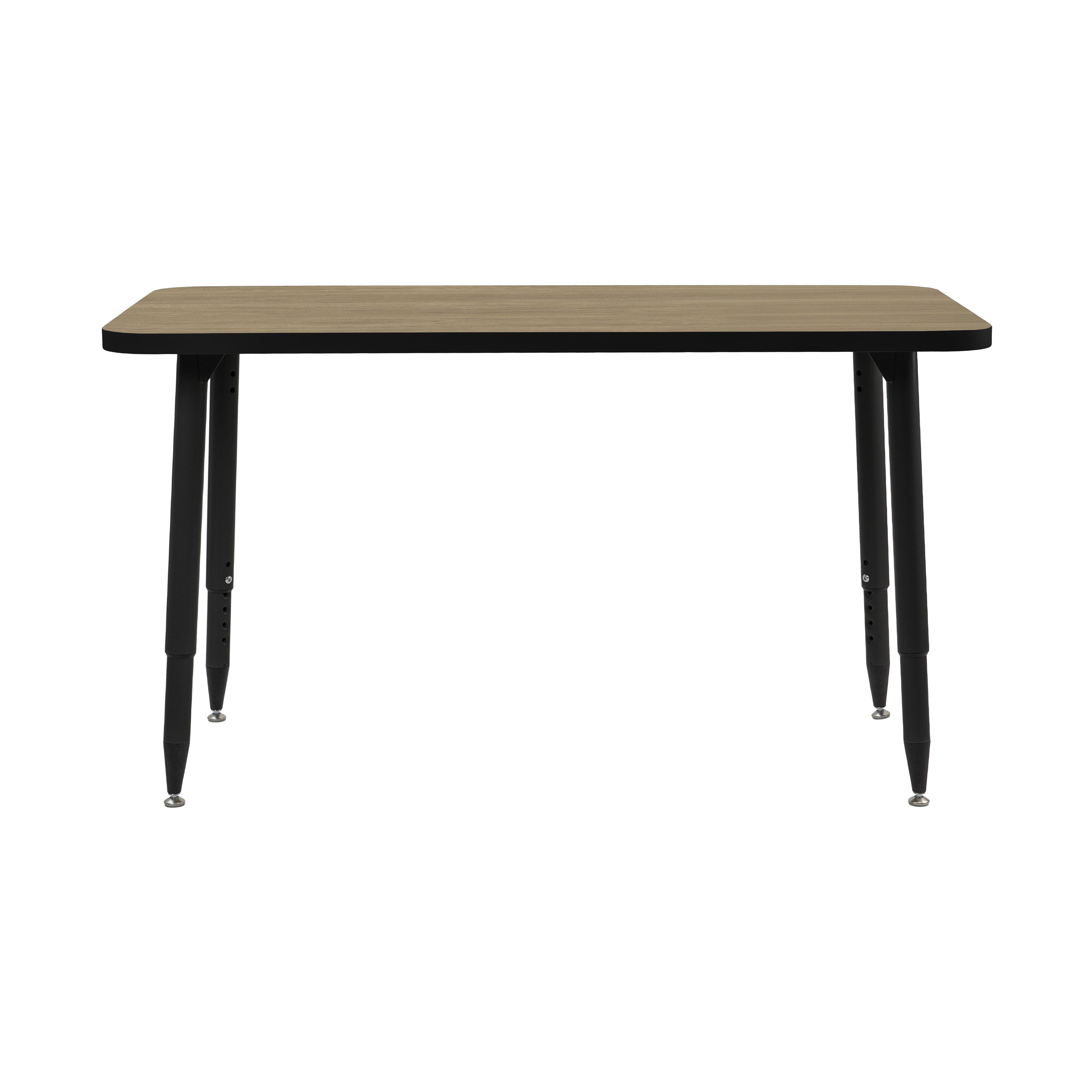 Adapte 24" x 48" Rectangle Thermofused Activity Table with Adjustable Tapered Legs - Pasadena Oak/Black