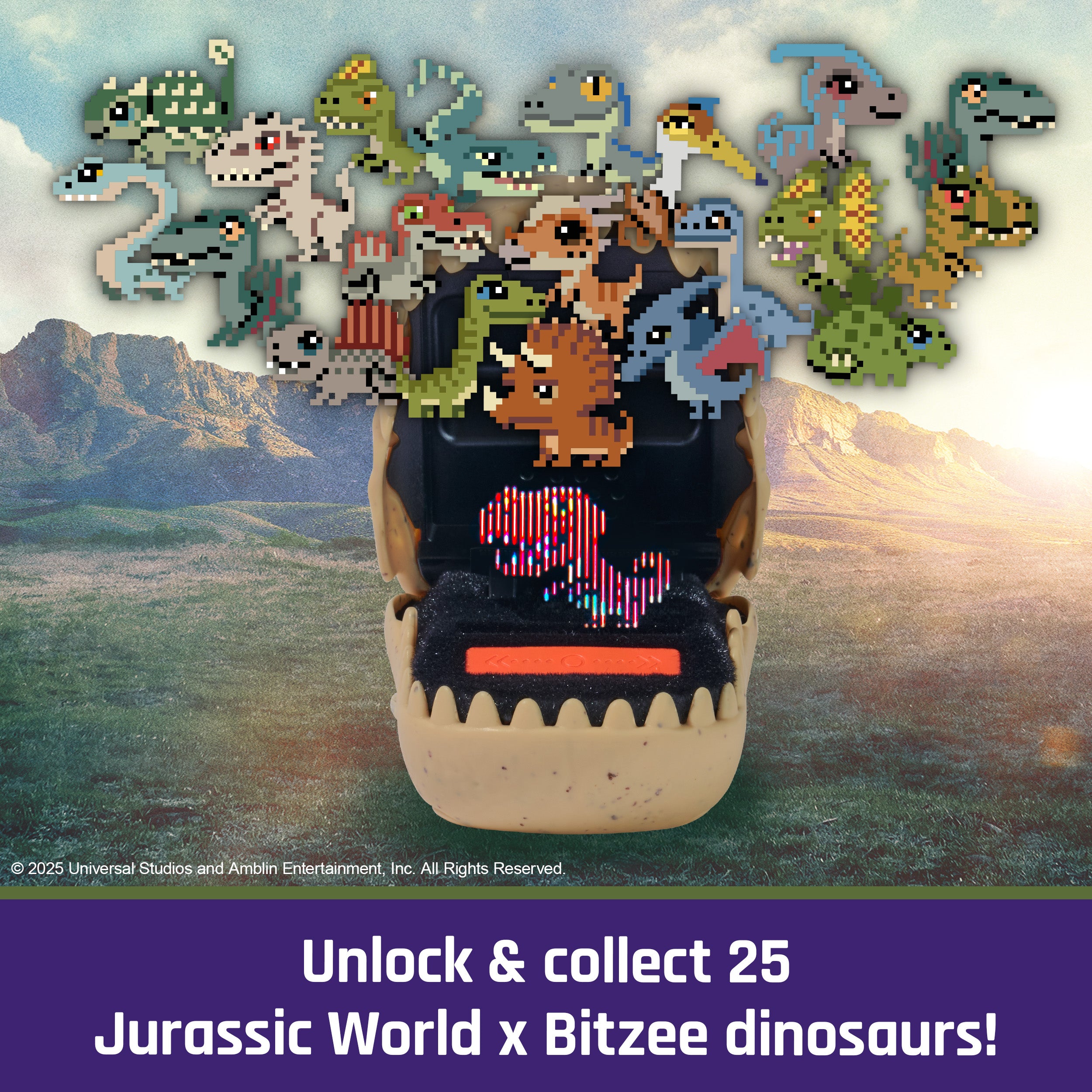 Bitzee, Jurassic World Interactive Dinosaur Toy with 25 Dinosaurs Inside, Reacts to Touch, Pods Connect & Interact, Digital Pet Kids Toys for Ages 5 and up