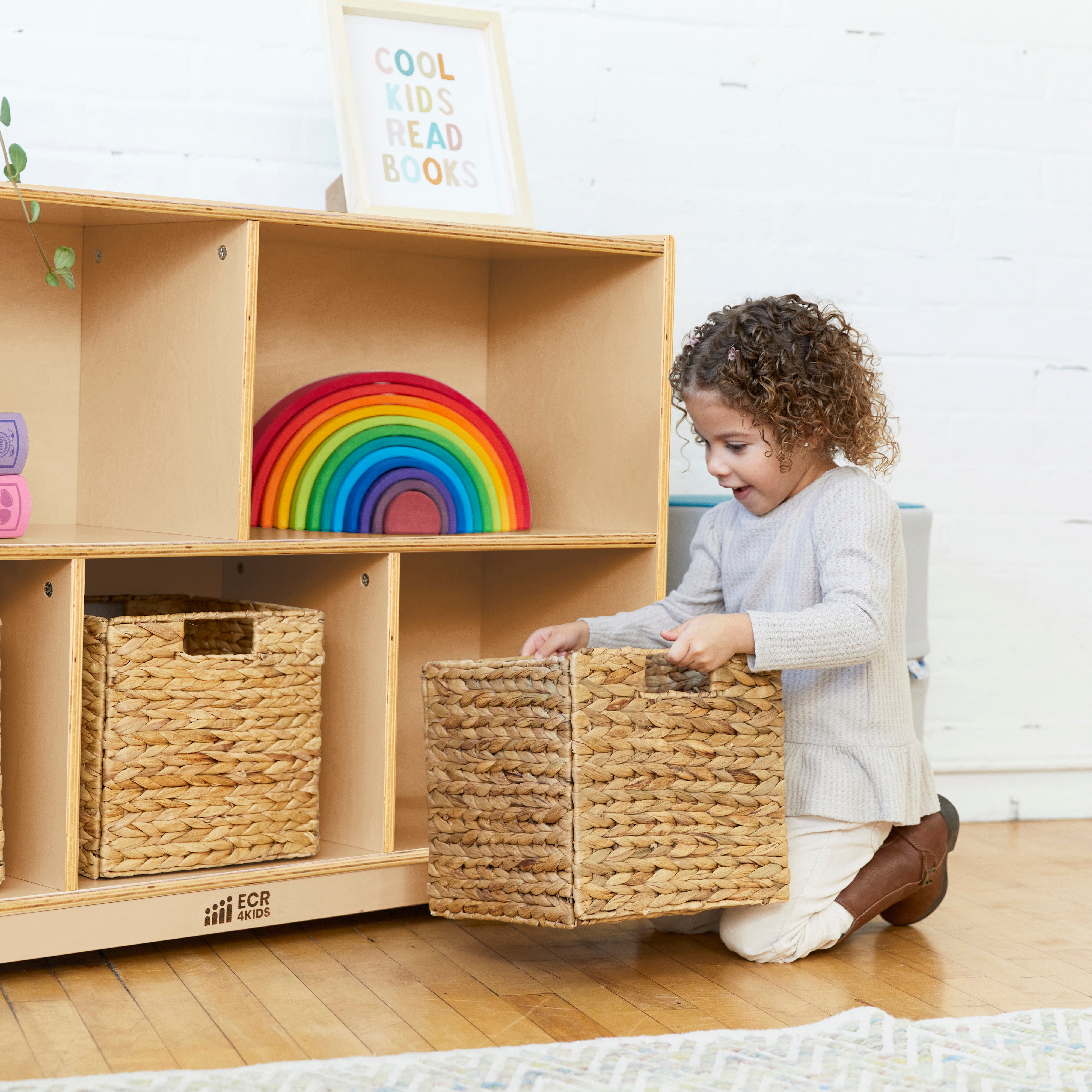 5-Compartment Storage Cabinet 30in H - Natural