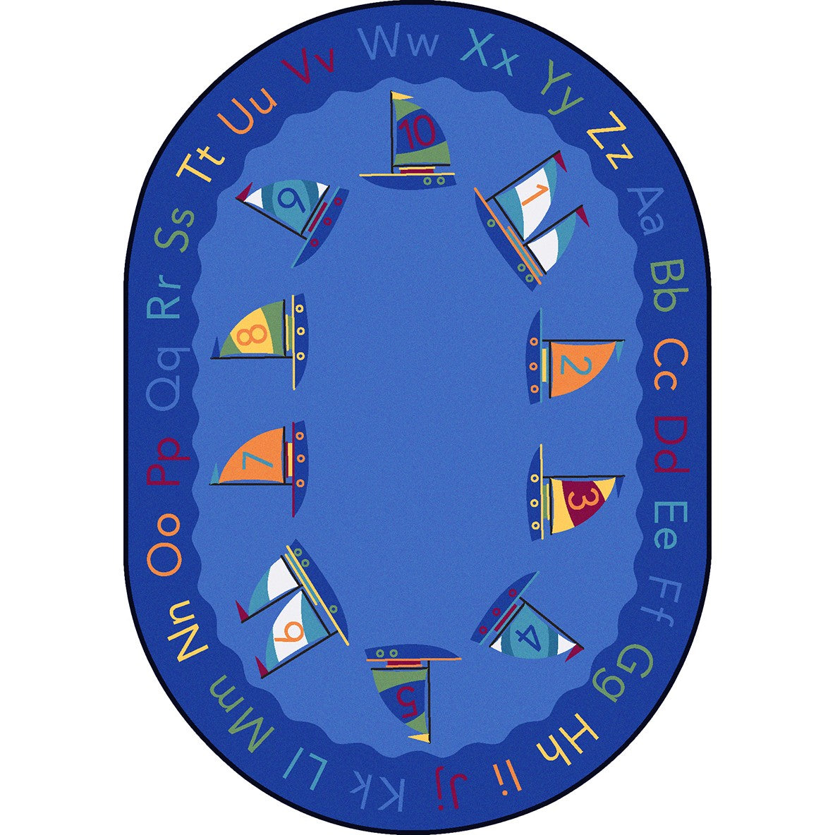 Smooth Sailing 5'4" x 7'8" Oval area rug in color Multi