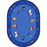 Smooth Sailing 10'9" x 13'2" Oval area rug in color Multi