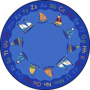 Smooth Sailing 13'2" Round area rug in color Multi