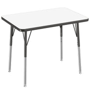 24" x 36" Rectangle Dry-Erase Activity Table with Adjustable Standard Swivel Glide Legs - Whiteboard/Black