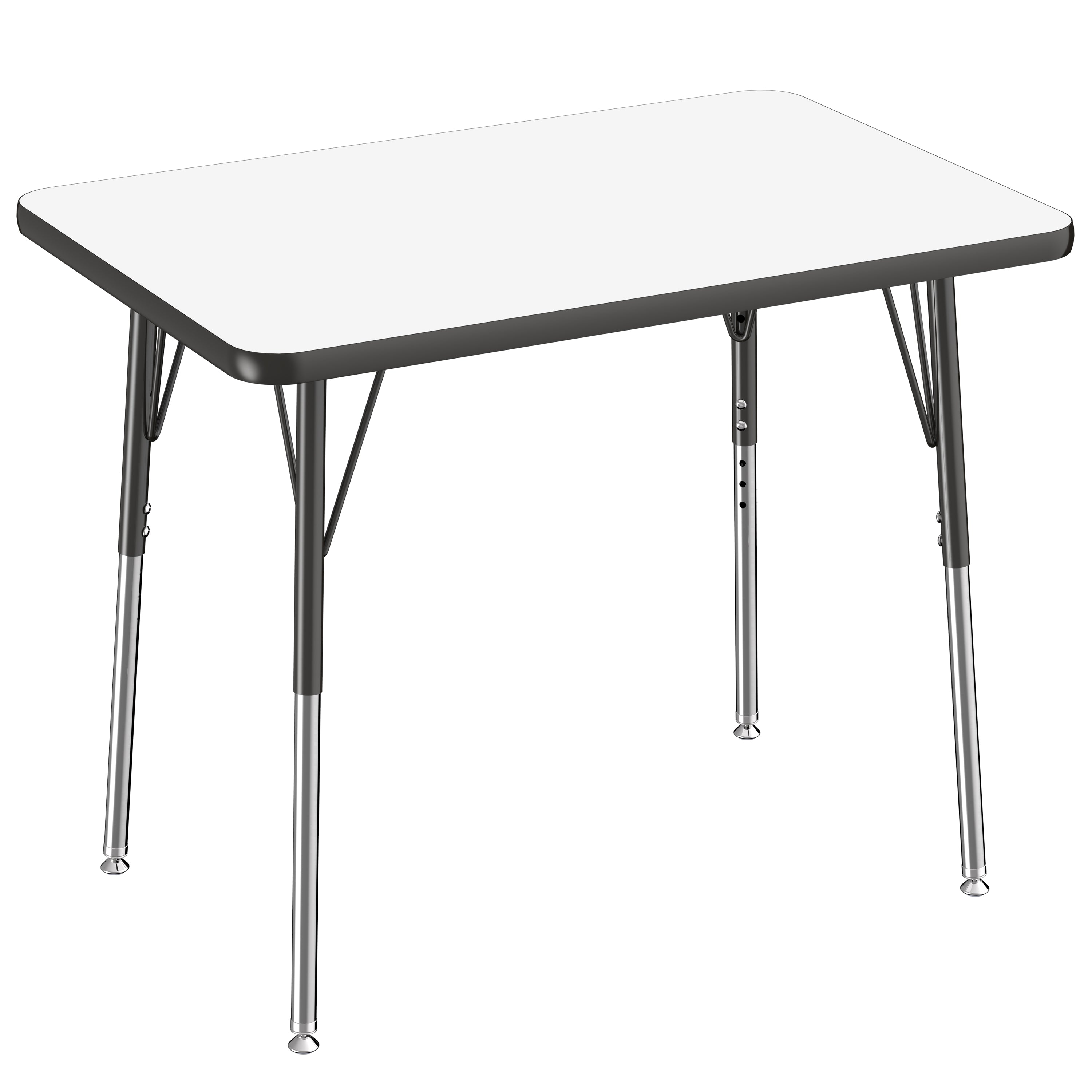 24" x 36" Rectangle Dry-Erase Activity Table with Adjustable Standard Swivel Glide Legs - Whiteboard/Black