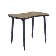 Adapte 25" x 37" Bowtie Thermofused Activity Table with Adjustable Tapered Legs - Pasadena Oak/Navy