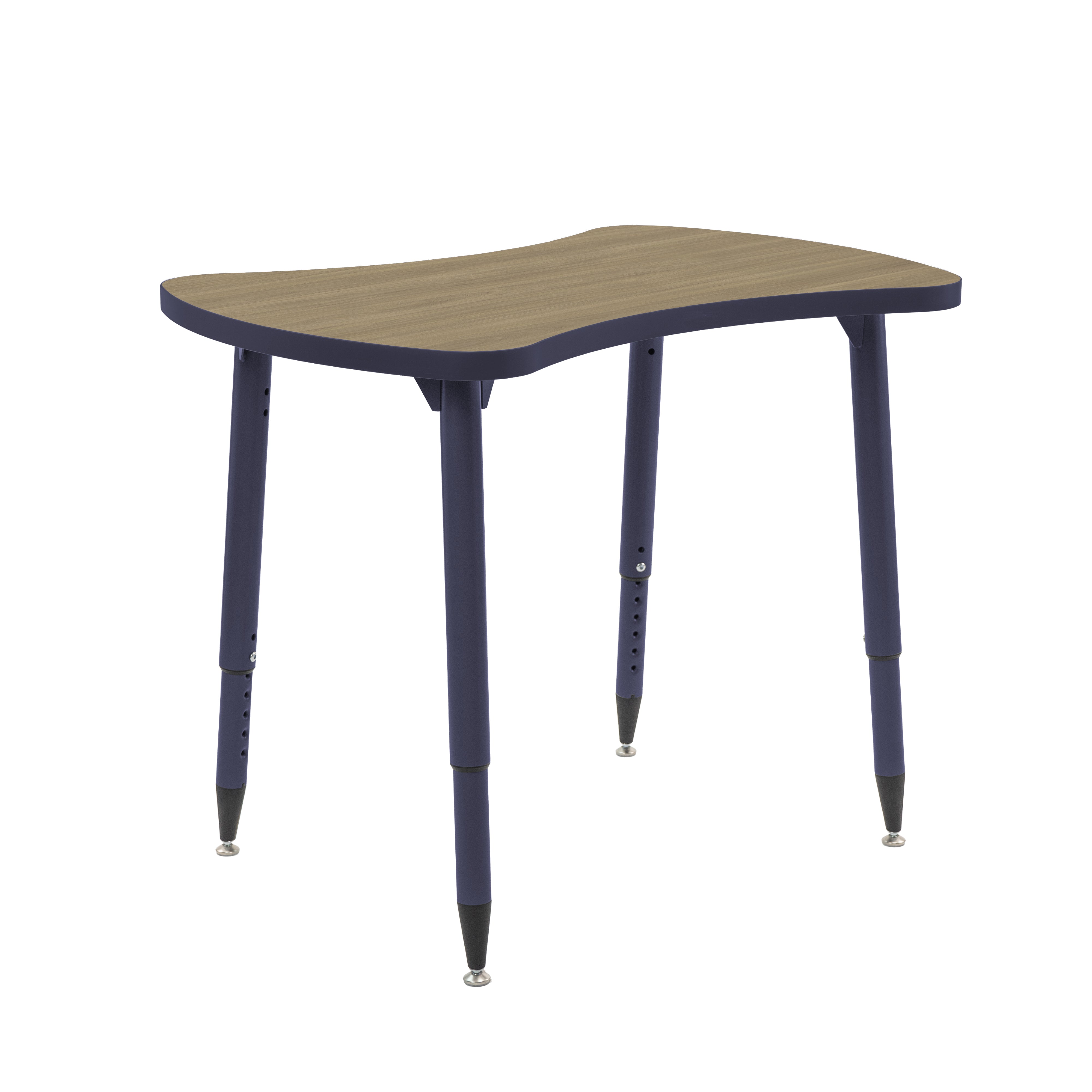 Adapte 25" x 37" Bowtie Thermofused Activity Table with Adjustable Tapered Legs - Pasadena Oak/Navy