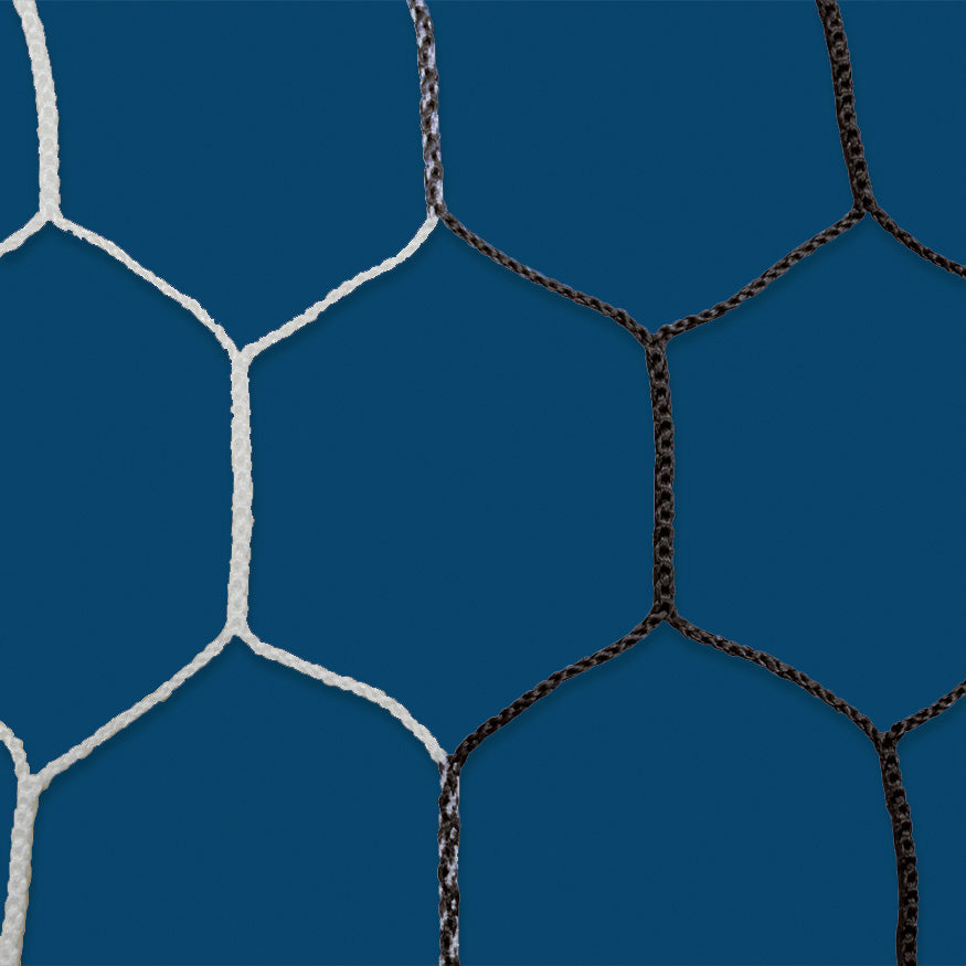 Soccer Goal Replacement Nets (5-1/2 in. - 5mm Hex Braid) - Nova  Premier Goal (8 ft.H x 24 ft.W x 4 ft.B x 10 ft.D) (Black/White)