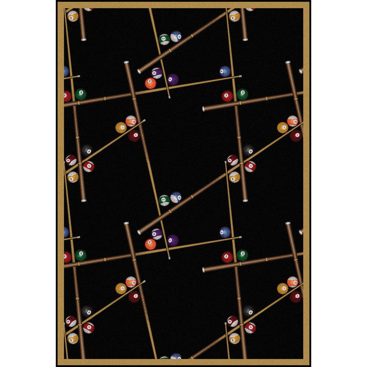 Snookered 5'4" x 7'8" area rug in color Black