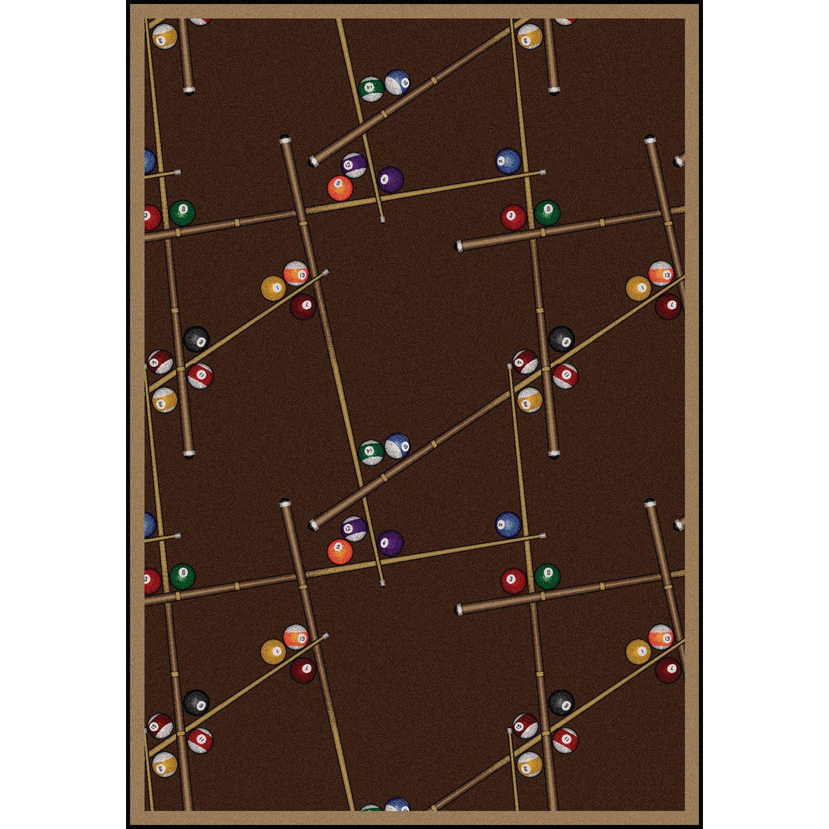 Snookered 5'4" x 7'8" area rug in color Chocolate