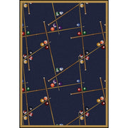 Snookered 3'10" x 5'4" area rug in color Federal Blue