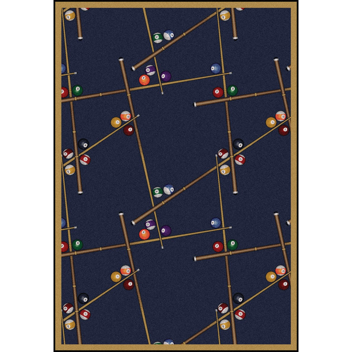 Snookered 7'8" x 10'9" area rug in color Federal Blue