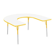 60" x 66" Horseshoe Dry-Erase Activity Table with Adjustable Standard Swivel Glide Legs - Whiteboard/Yellow